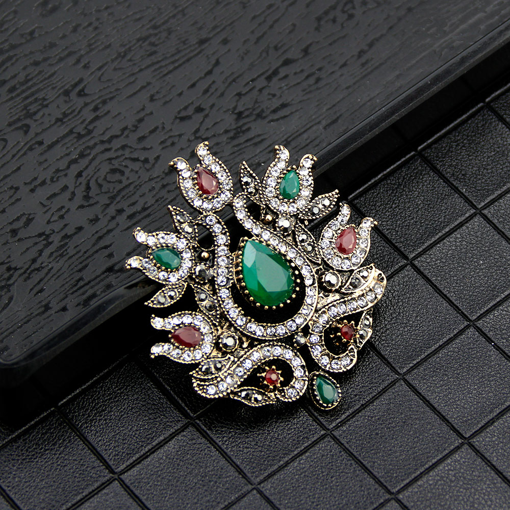 Vintage Fashion Hijab - Sunspicems vintage turco feminino tulipas broche