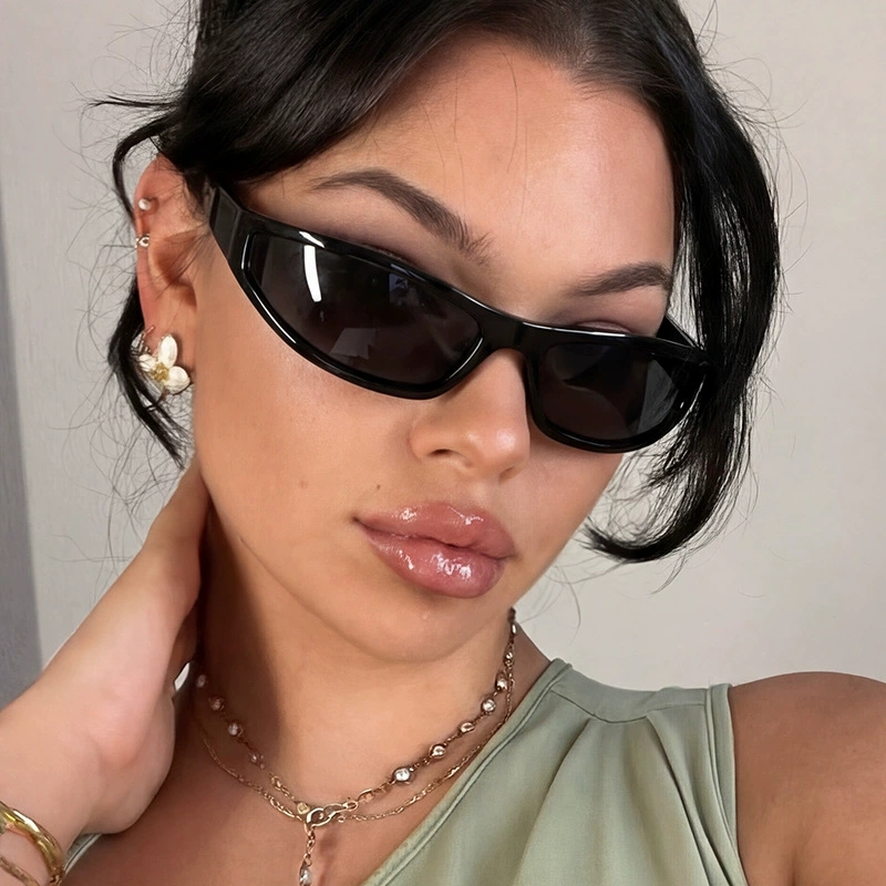 Vintage Fashion Y2K - Óculos de Sol Retangulares Estilo Y2K
