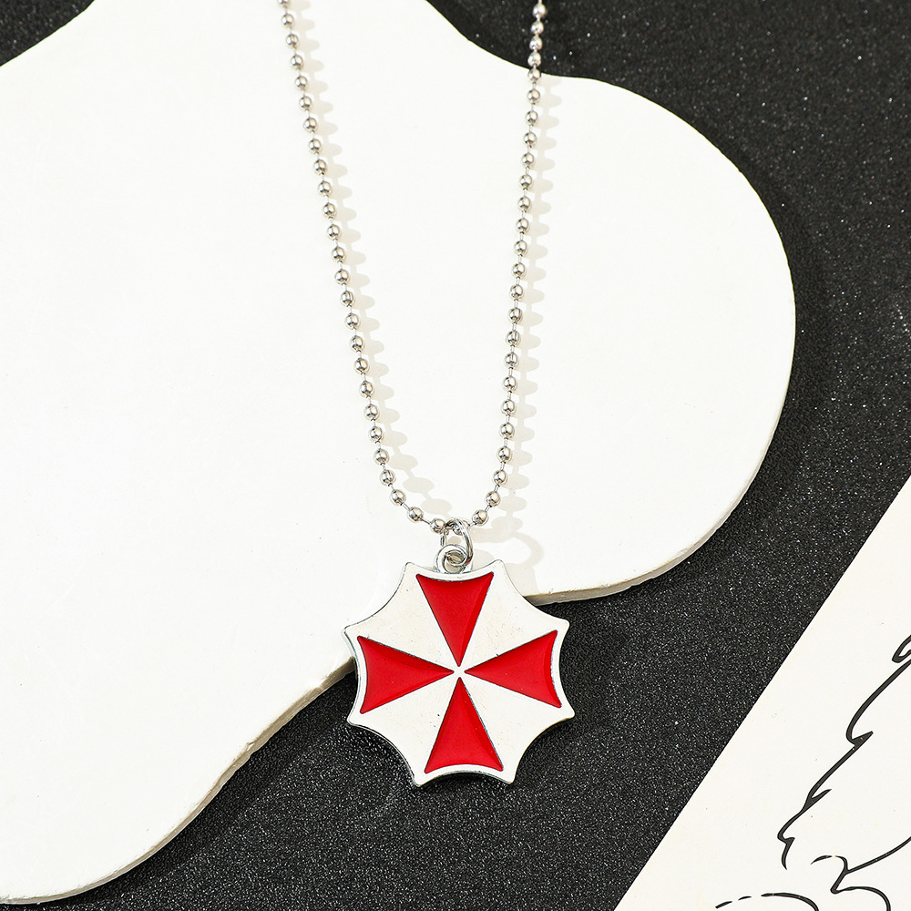 Vintage Urban Fashion - Colar com Pingente de Guarda-Chuva Vermelho