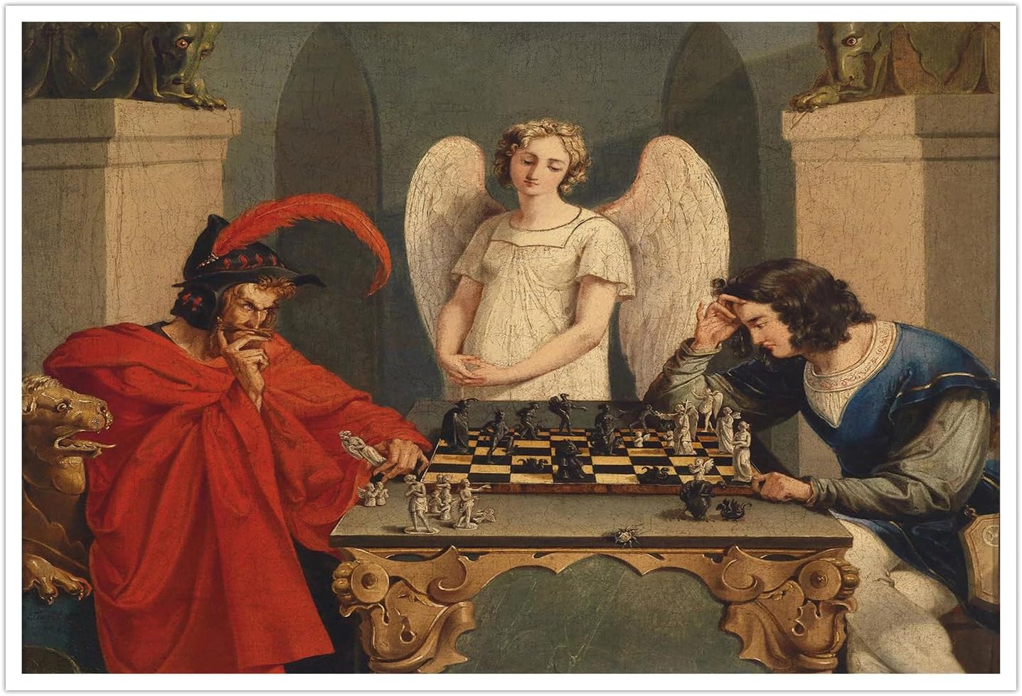 Vintage Fashion Wall Art - Iuhyfmsm vintage faust e mefistófates jogando