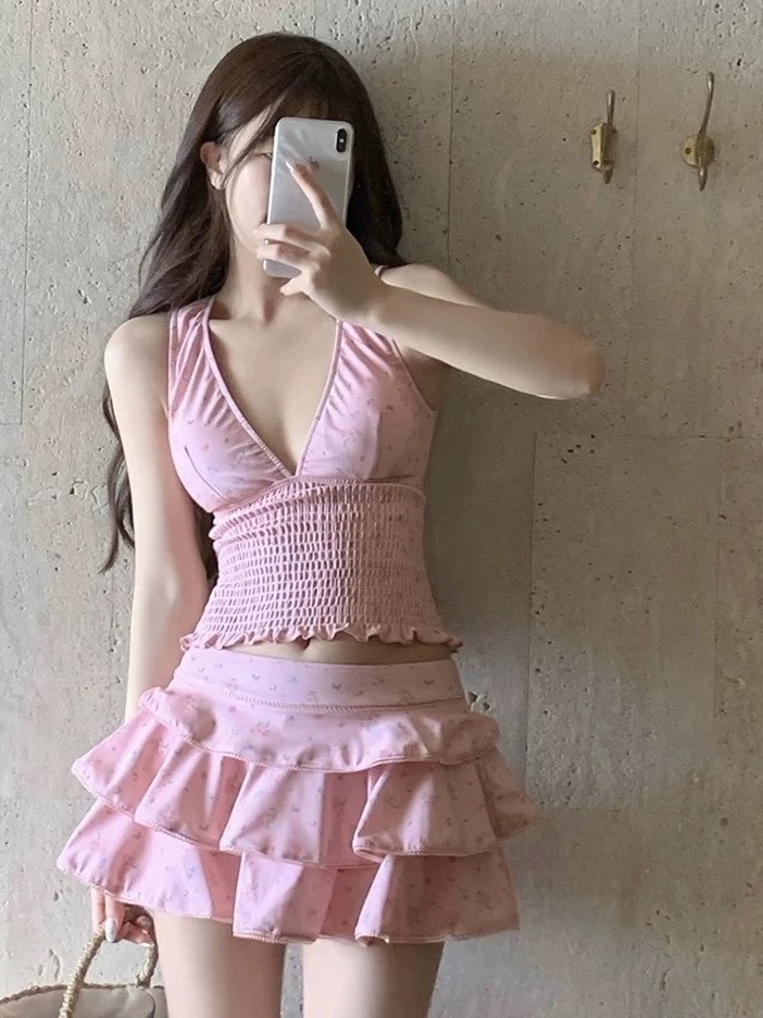 Vintage Fashion - Roupa de Verão Feminina, Maiô Tankini