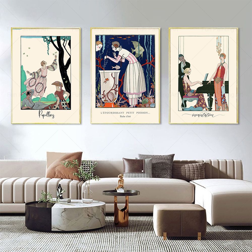 Vintage Fashion Magazine Covers - Impressão vintage 1920s moda francesa capa