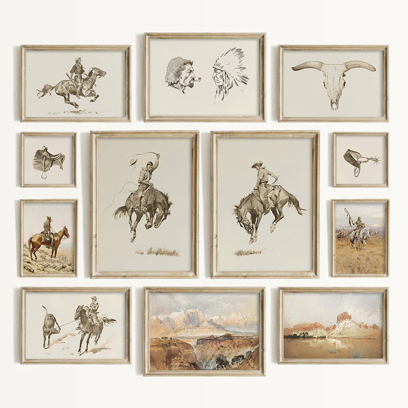 Vintage Fashion Wall Art - Arte de Parede Estilo Faroeste: Conjunto