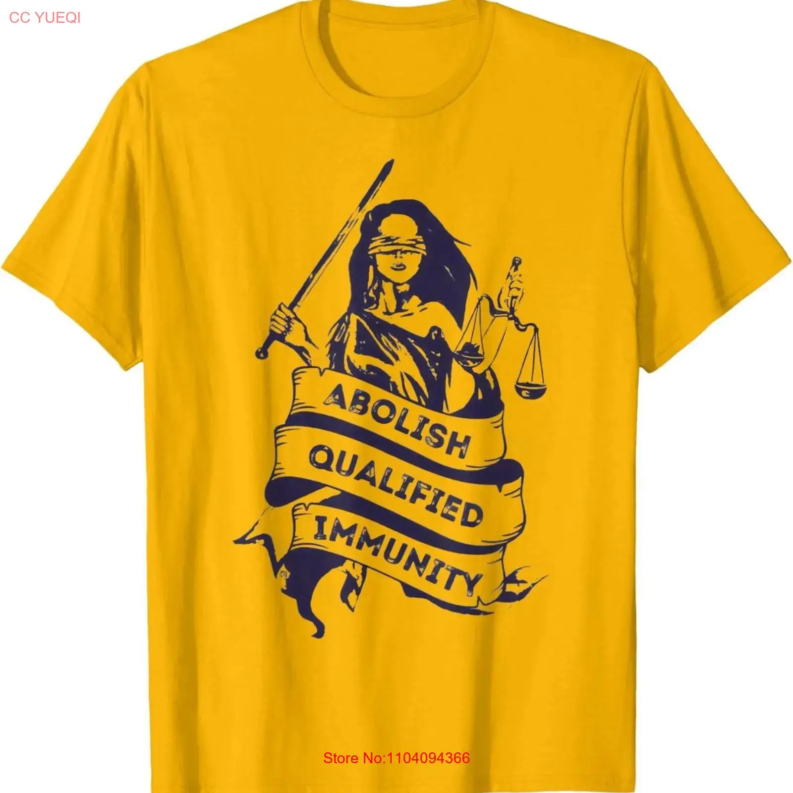 Vintage Fashion Knitwear - Camiseta Abolish Qualified Immunity vintage lavada,
