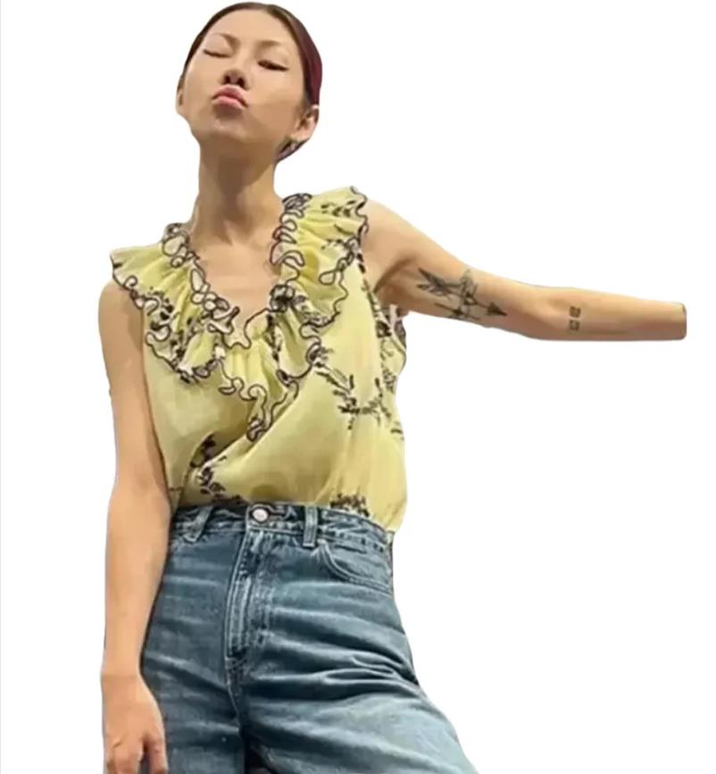 Printed Floral Shirt - Colete Floral Fresco de Verão com