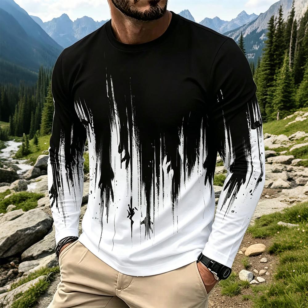 Vintage Fashion Streetwear - Camiseta Masculina de Manga Longa com