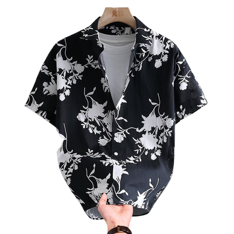 Printed Floral Shirt - Camisa Masculina de Verão Havaiana Confortável