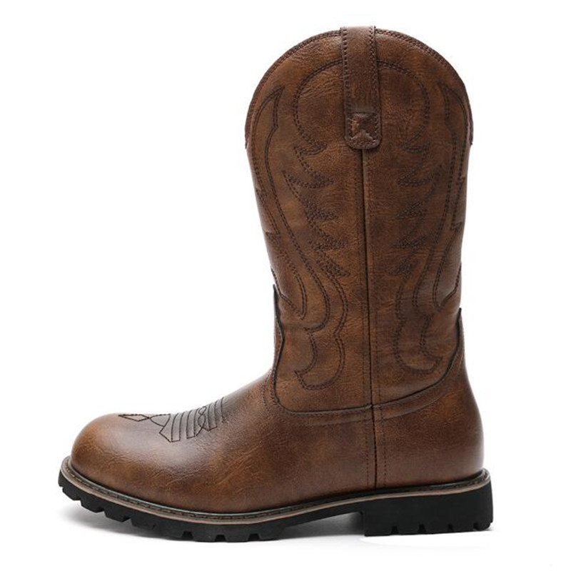 Botas de cowboy masculinas gót - Vintage Fashion Streetwear avaliação e preço
