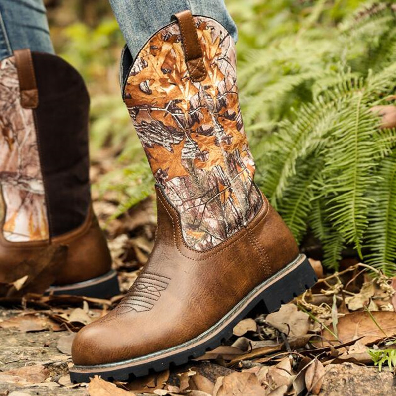 Botas de cowboy masculinas gót - Vintage Fashion Streetwear avaliação e preço