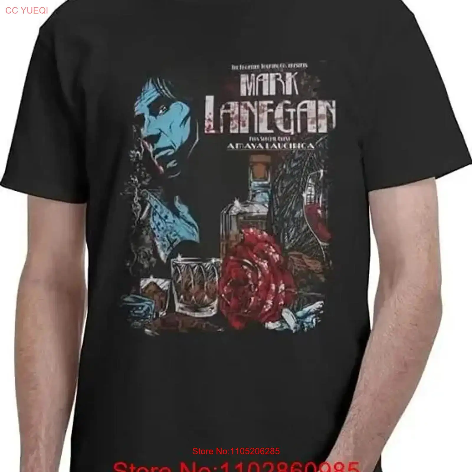 Mark lanegan t camisa de algod - Vintage Fashion Knitwear avaliação e preço