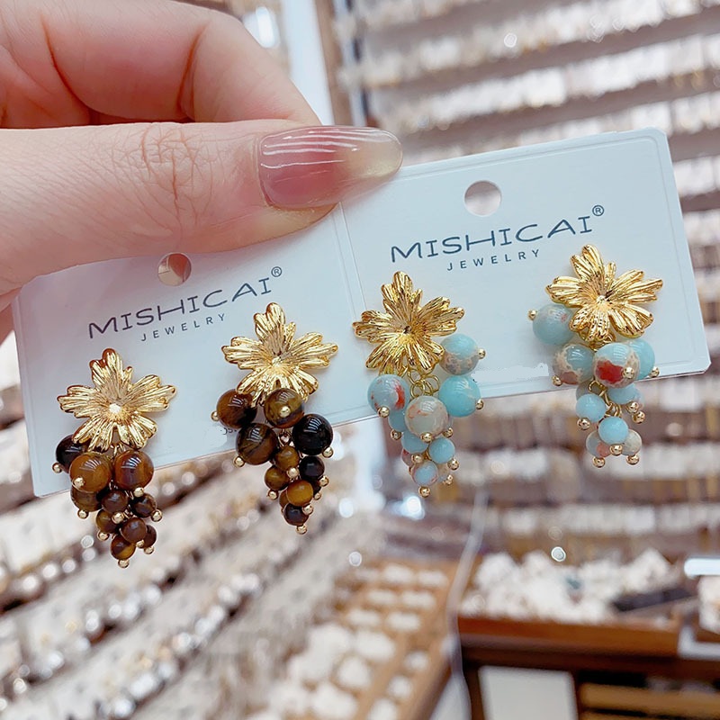 Turquesa uva cluster brincos d - Vintage Fashion Influencers avaliação e preço