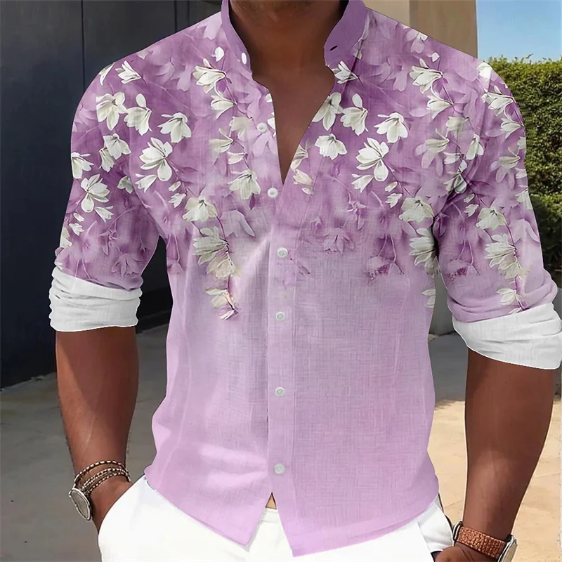 Camisa Masculina de Manga Long - Printed Floral Shirt avaliação e preço