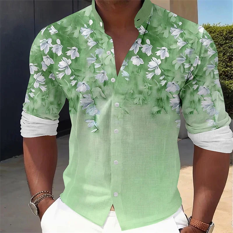 Camisa Masculina de Manga Long - Printed Floral Shirt avaliação e preço