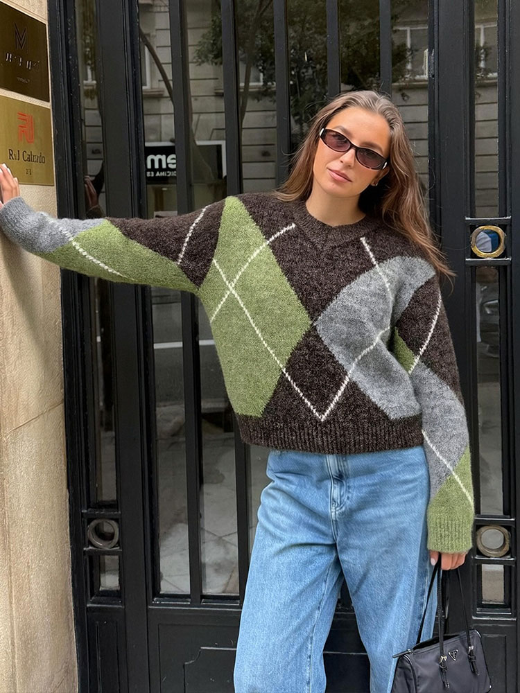 Hh moda feminina argyle camiso - Vintage Fashion Trends 2026 avaliação e preço