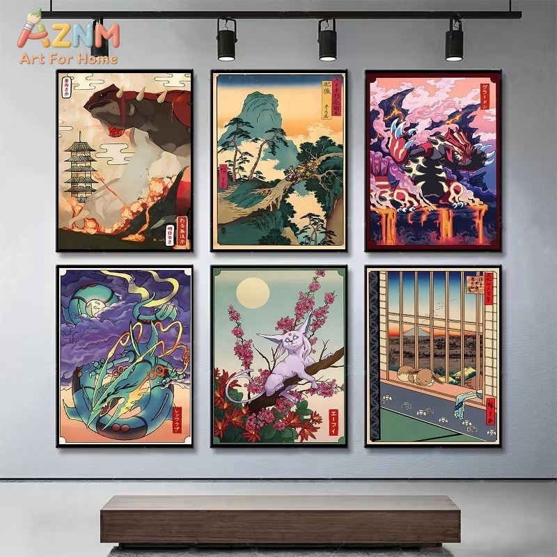 AZNM Estilo Ukiyo-e Pokémon Gr - Vintage Fashion Japan avaliação e preço