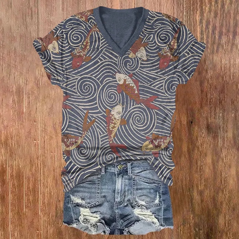 Camiseta Vintage Engraçada com - Printed Floral Shirt avaliação e preço