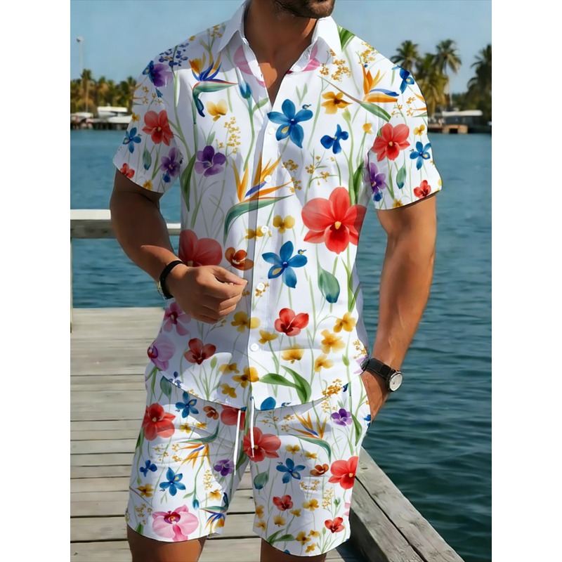 Conjunto Masculino de Camisa d - Printed Floral Shirt avaliação e preço