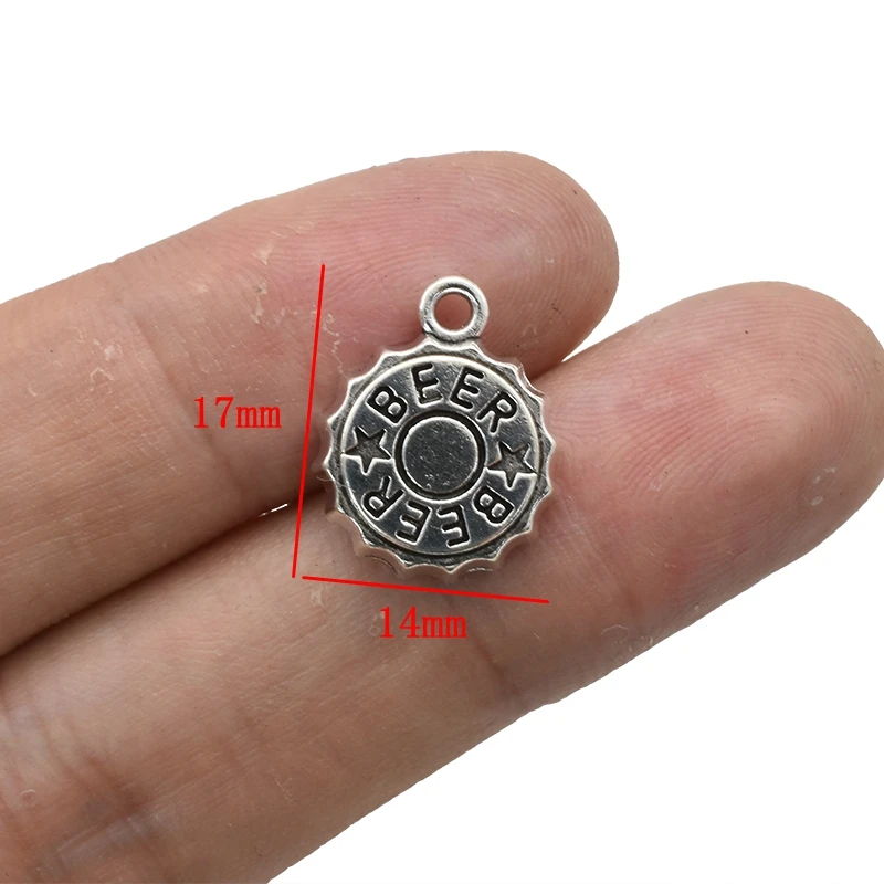 Antique Silver Plated Beer Cap - Vintage Fashion Earrings avaliação e preço