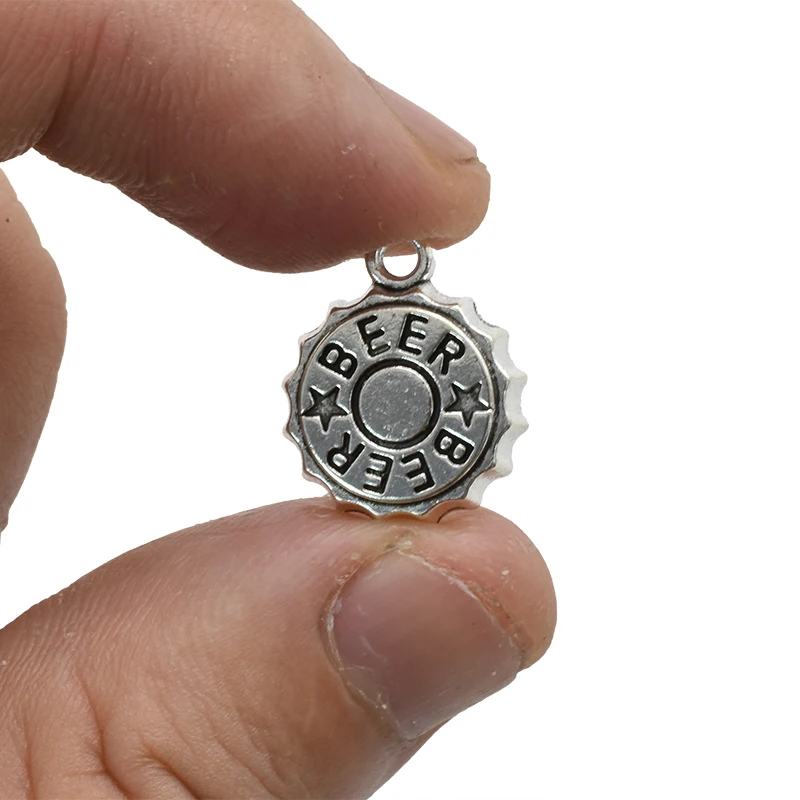 Antique Silver Plated Beer Cap - Vintage Fashion Earrings avaliação e preço