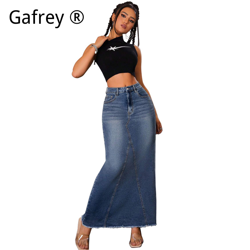 Saia Midi Jeans Feminina de Ci - Vintage Fashion Streetwear avaliação e preço