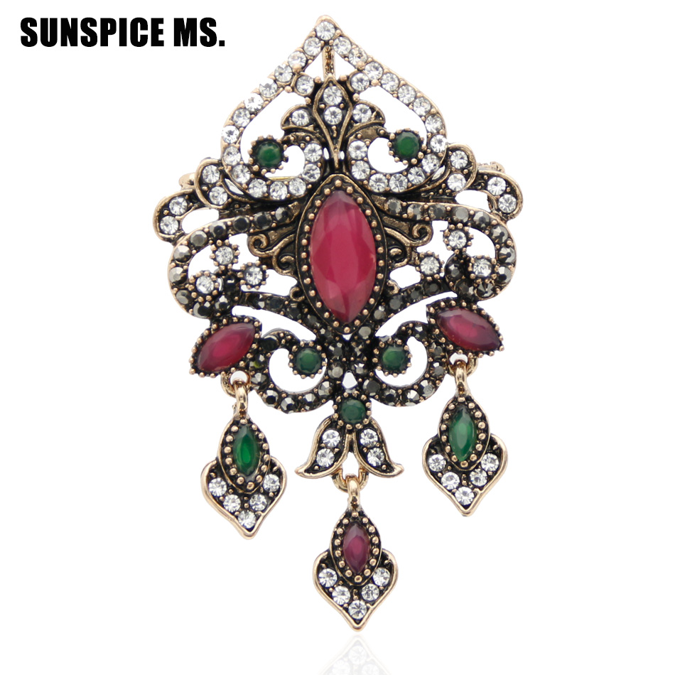 Sunspicems broche feminino tur - Vintage Fashion Hijab avaliação e preço