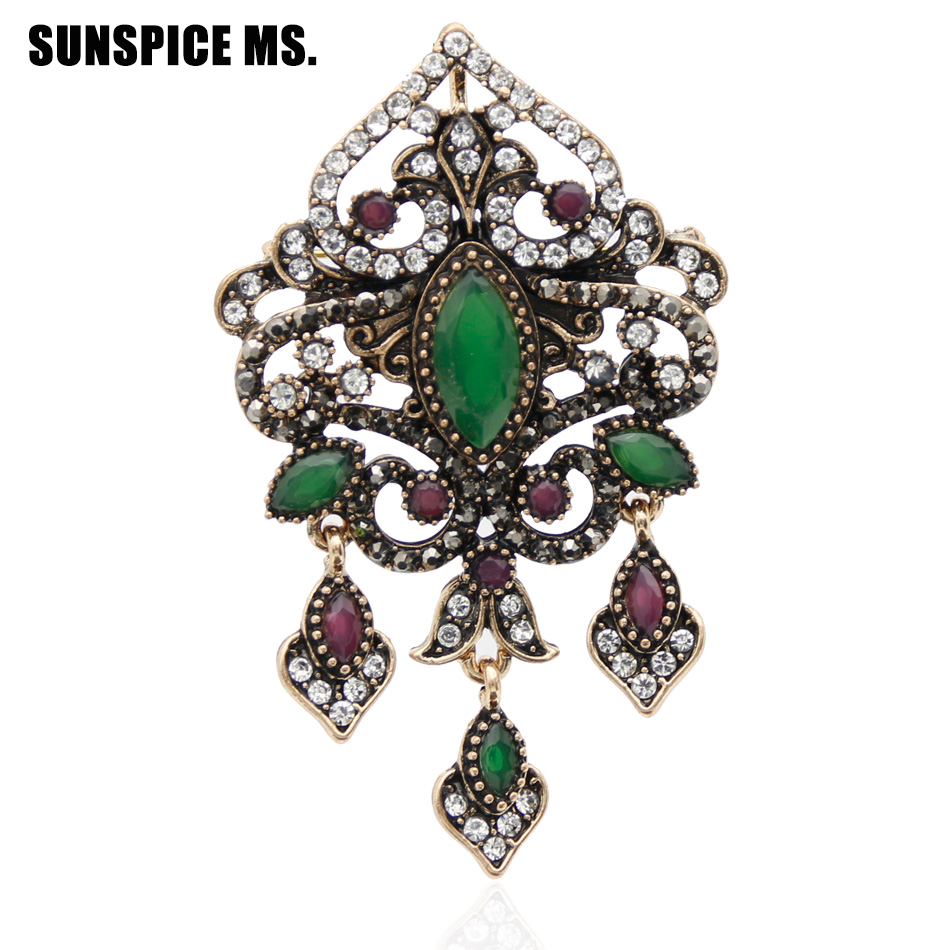Sunspicems broche feminino tur - Vintage Fashion Hijab avaliação e preço
