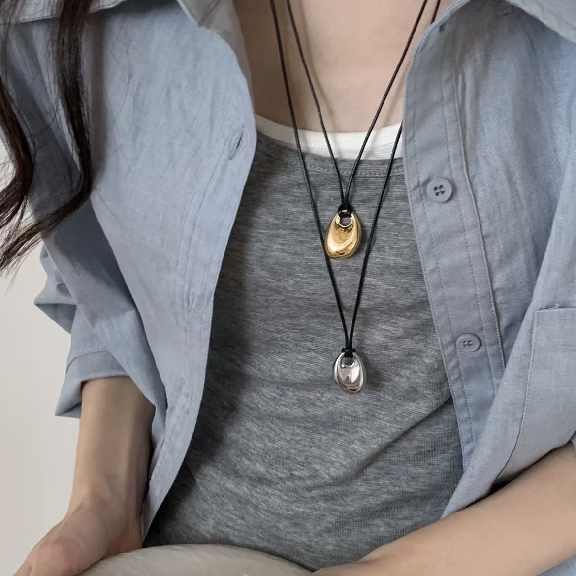 Colar Coreano de Corda Preta c - Vintage Fashion Trends 2026 avaliação e preço
