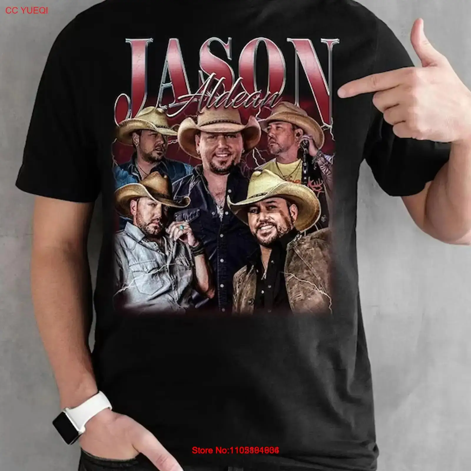 Jason Aldean VTG colagem camis - Vintage Fashion Collage avaliação e preço