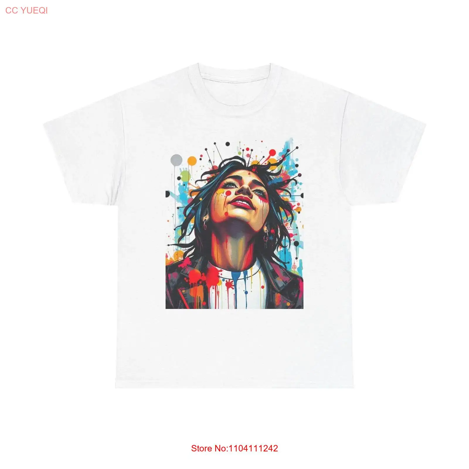 Arte colorida camiseta de algo - Vintage Fashion Knitwear avaliação e preço