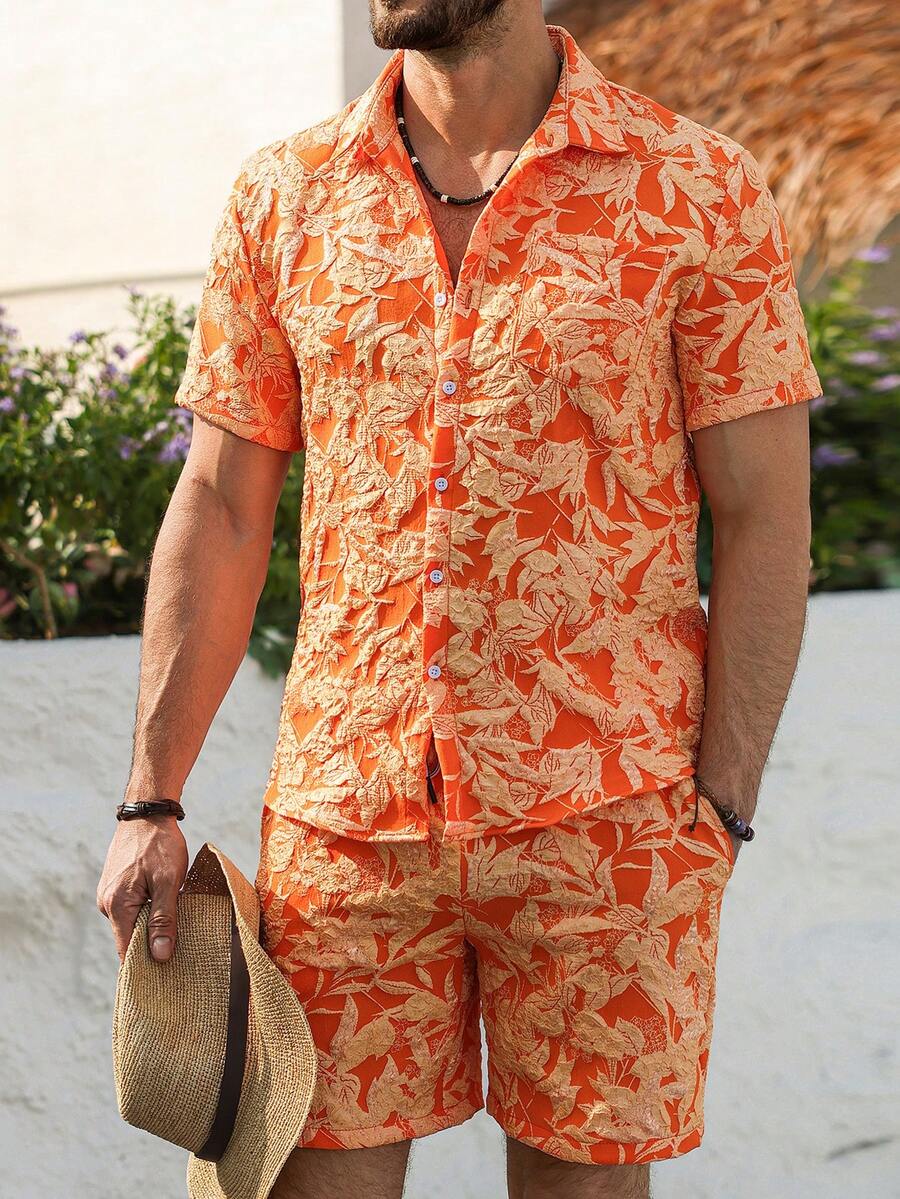 Conjunto de Verão para Homens  - Printed Floral Shirt avaliação e preço