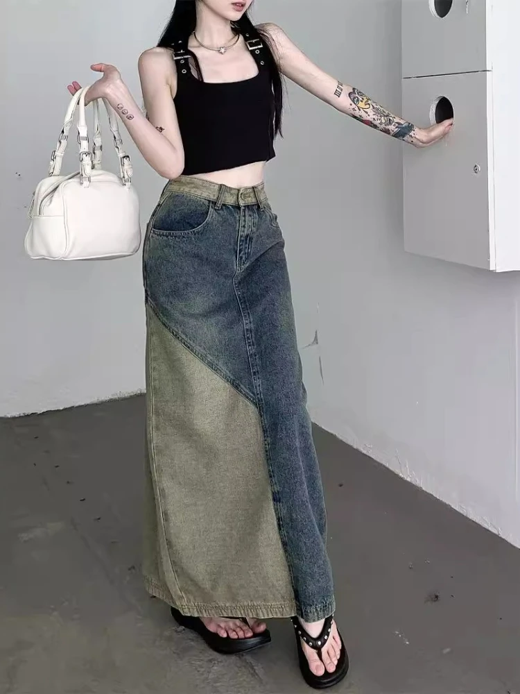 Nova Saia Jeans Feminina Vinta - Vintage Fashion Streetwear avaliação e preço