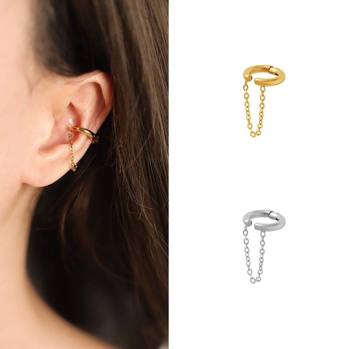 Brinco de clipe unissex com fr - Vintage Fashion Earrings avaliação e preço