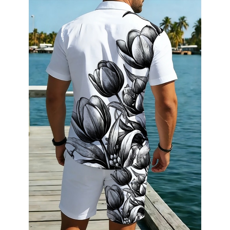 Conjunto Masculino de Camisa e - Printed Floral Shirt avaliação e preço