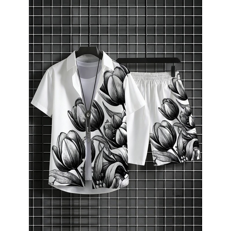 Conjunto Masculino de Camisa e - Printed Floral Shirt avaliação e preço