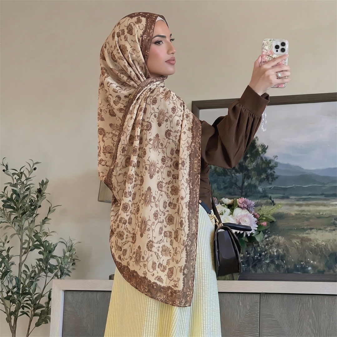 Hijab Vintage com Estampa Flor - Vintage Fashion Hijab avaliação e preço