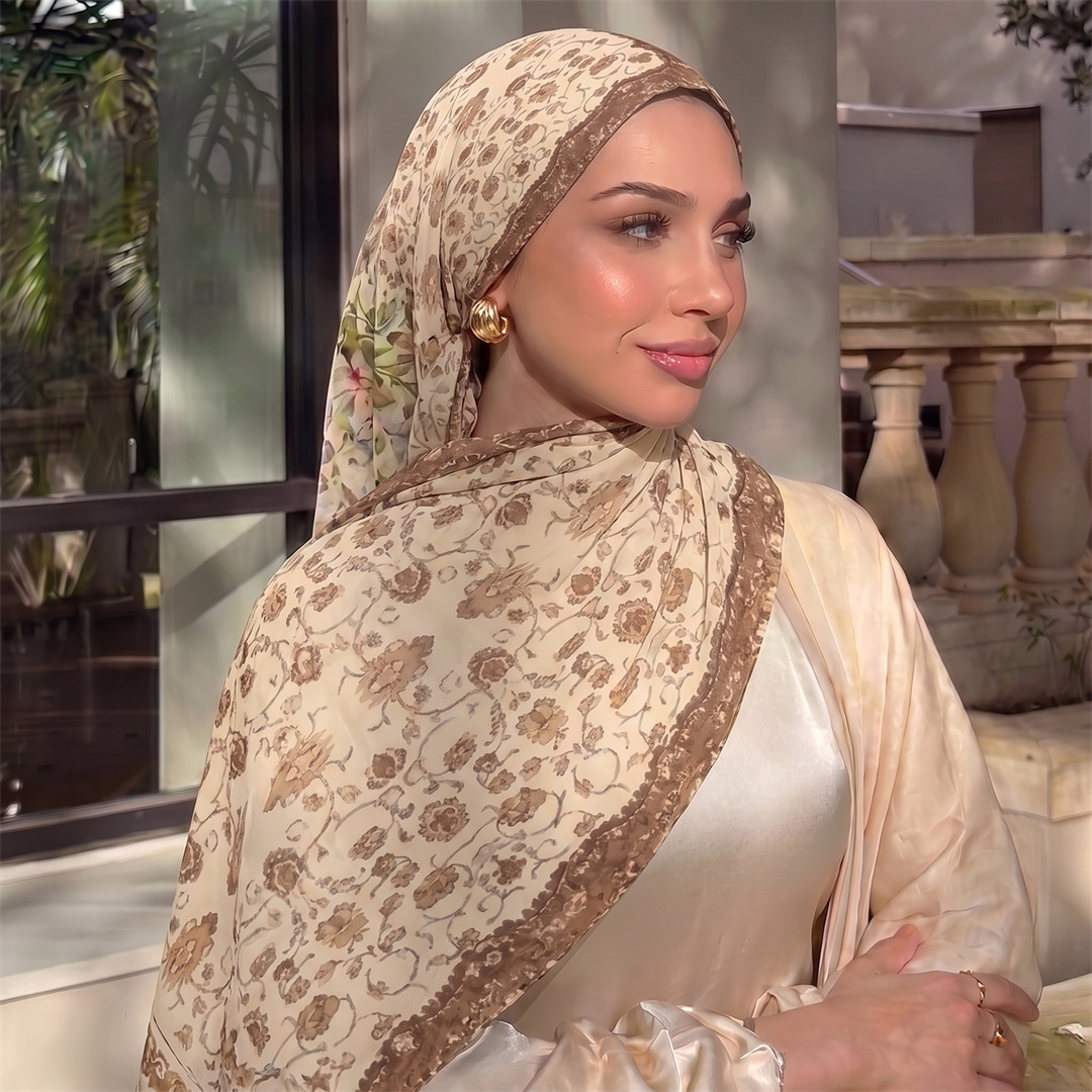 Hijab Vintage com Estampa Flor - Vintage Fashion Hijab avaliação e preço