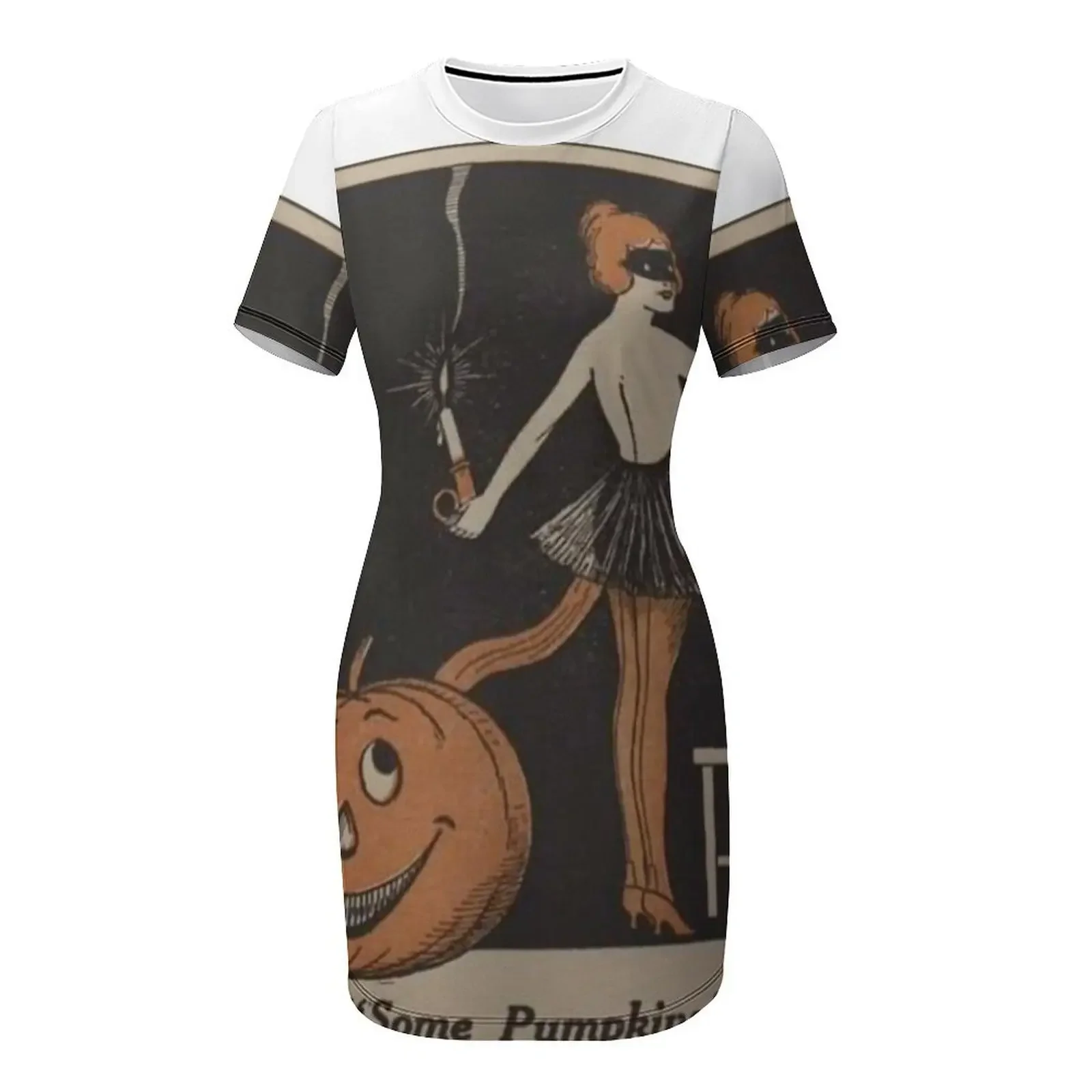 Vestido de manga curta com est - Vintage Fashion Magazine Covers avaliação e preço